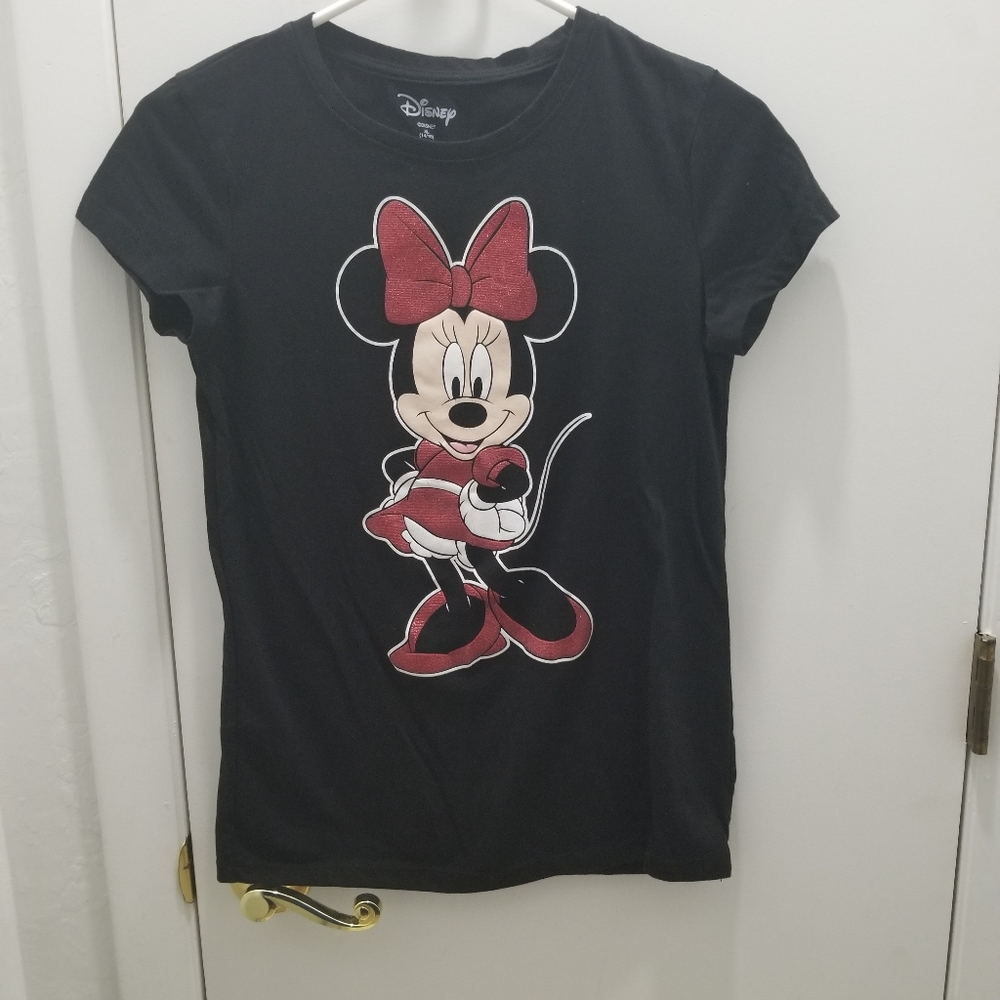 Girls XL 14/16 Disney Minnie Mouse Shirt Bow